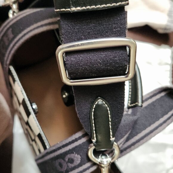 Coach Smith Tote with Checkerboard Print - Off-white & Black - EUC - Picture 12 of 13